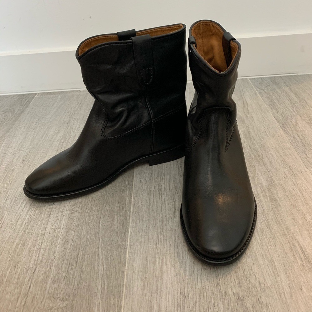 $1500 Isabel Marant Crisi Leather Boots Black 38